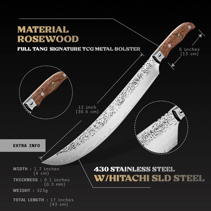 The Cooking Guild - Wholesale Kitchen/Utility Knife - 12" Grizzly Scimitar Slicer