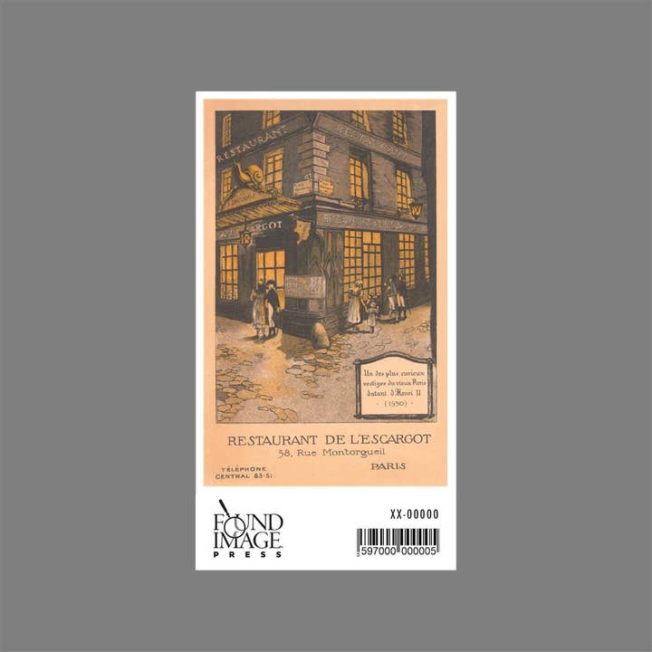 Found Image Press - Wholesale Sticker - Sticker PS-250 Restaurant de L'Escargot Ad1