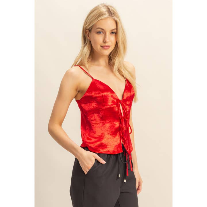 HYFVE - Wholesale Camisole - Women's - Chic Satin Lace-Up Camisole8