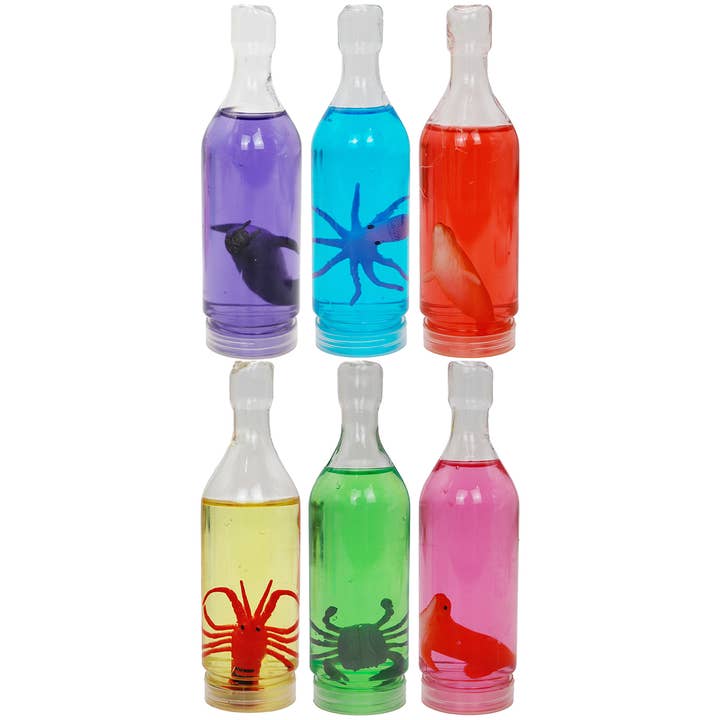 Cap Zone - Wholesale Putty/Slime - Kids - Sea Life Figurine Translucent Gel Slime Bottle