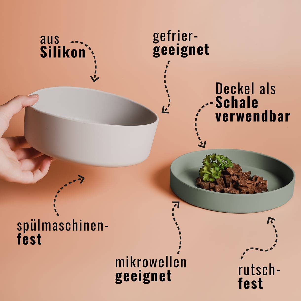 ne&no - Wholesale Pet Bowl - Cat/Dog - ne&no® Silicone Feeding Bowl with Lid for Dogs & Cats– MIX4