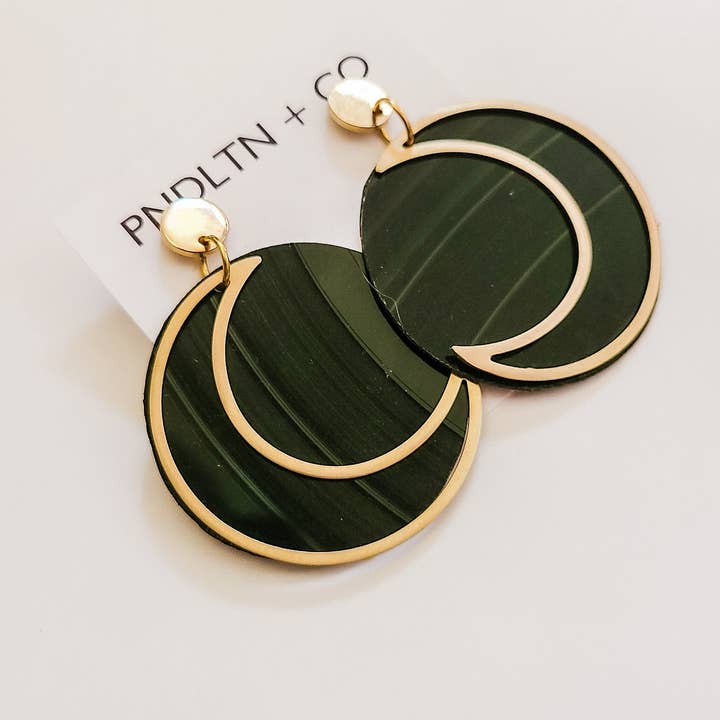 PNDLTN + CO – Großhandel Ohrhänger – Crescent Moon recycelte Vinyl-Schallplatten4