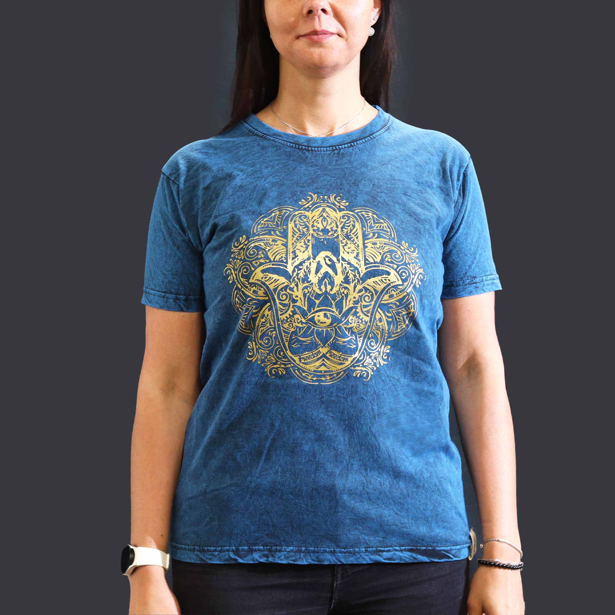AWGifts Europe - Wholesale Screen Printed T-Shirt - Women's - Wholesale Stonewashed Nomad Sari T-Shirts49