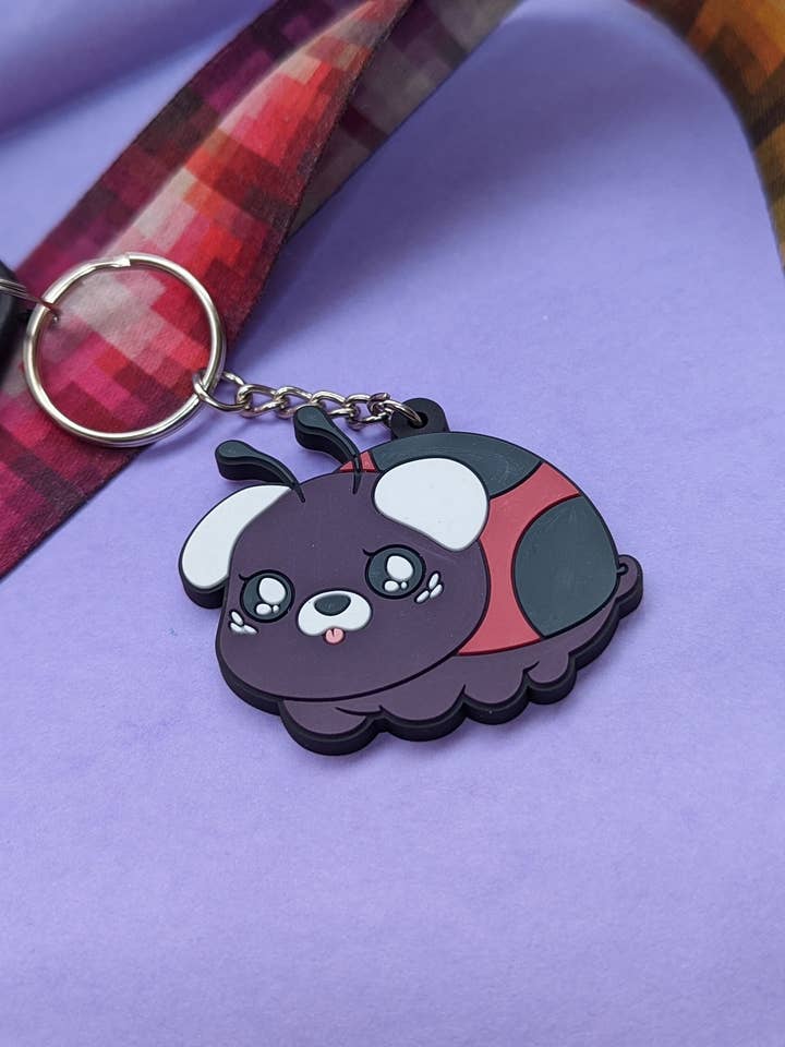 Ladypug Ladybug Pug Pvc Keychain for wholesale by Windy Woods Designs