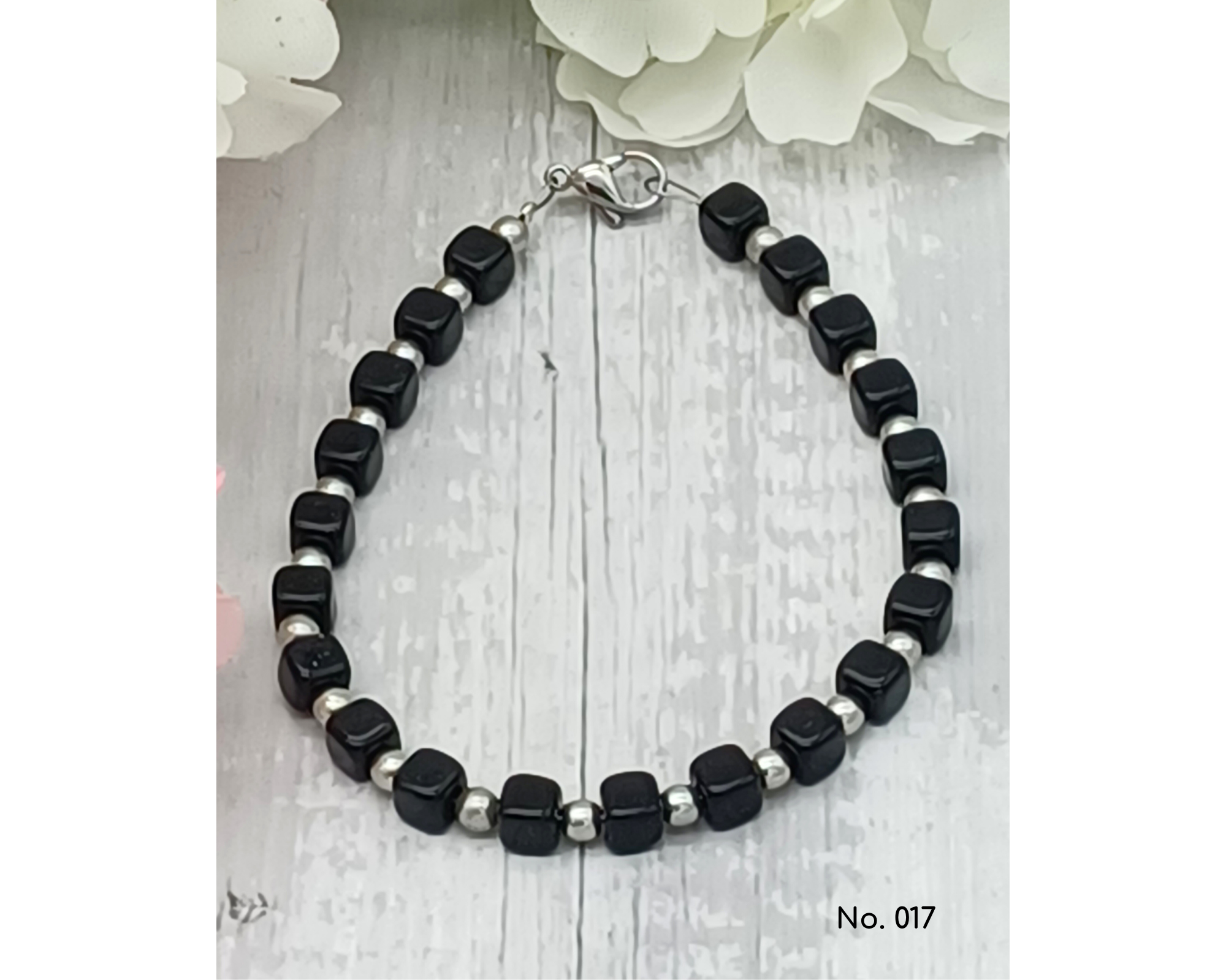 perleperle - Wholesale Beaded Bracelet - Bracelet glass beads, cube shape, Lillie3