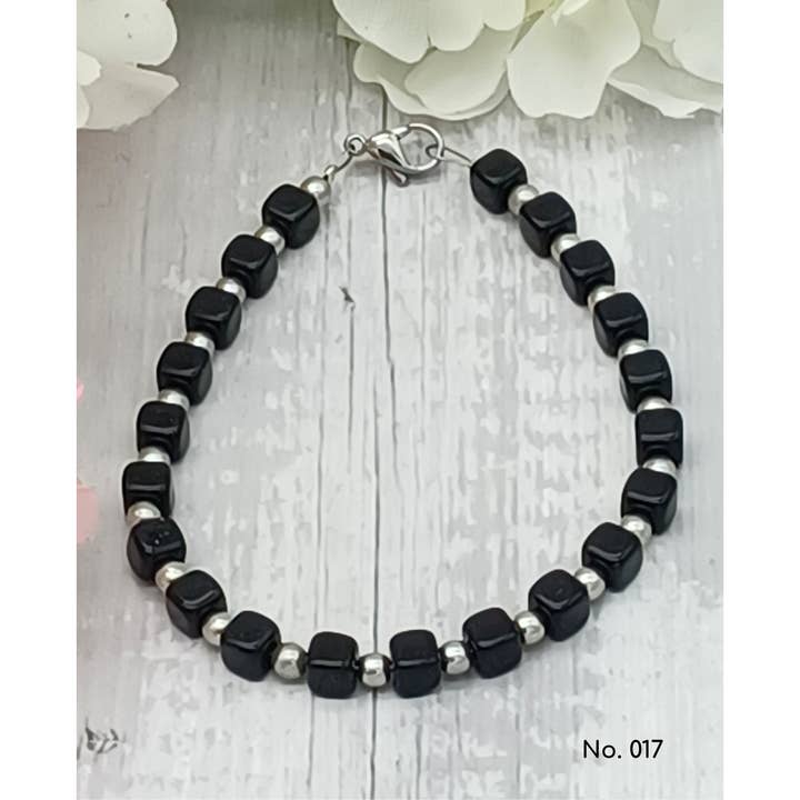 perleperle - Wholesale Beaded Bracelet - Bracelet glass beads, cube shape, Lillie3