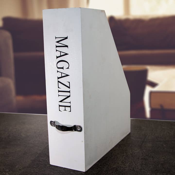 Organizer Magazines. wood white cloakroom. Organize. Aufbewa for wholesale by Antikas