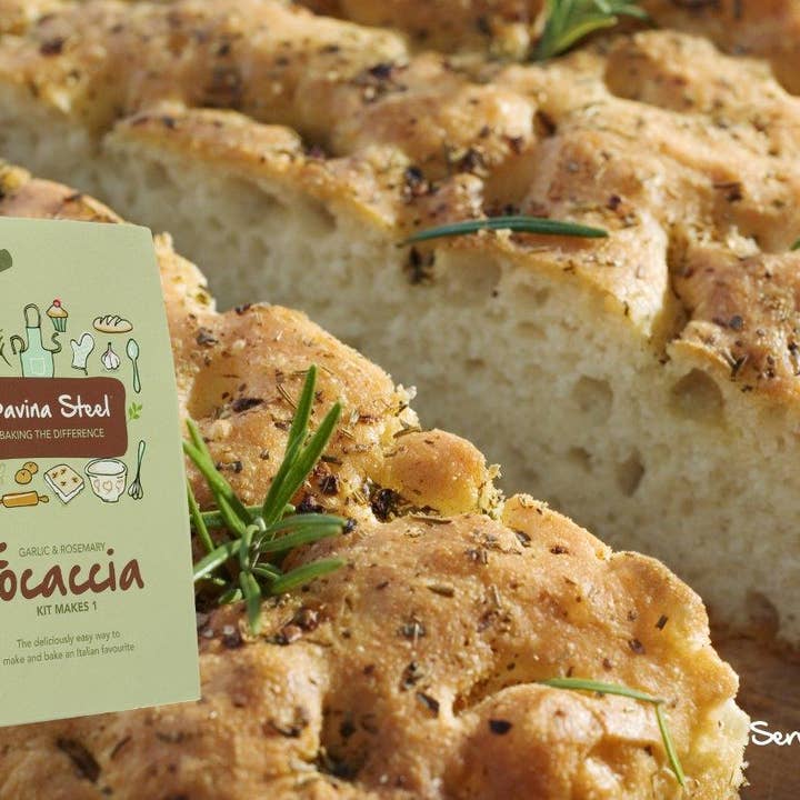 davina steel – wholesale Bread mix – Davina Garlic and Rosemary Gluten Free Focaccia Kit - 300gms