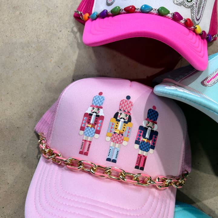 Chunky Pink Enamel Dipped Trucker Chain | Hat Band | for wholesale by Vibes Hat Company