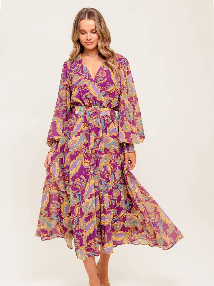 A printed woven midi dress - ID21529 for wholesale by FLYING TOMATO