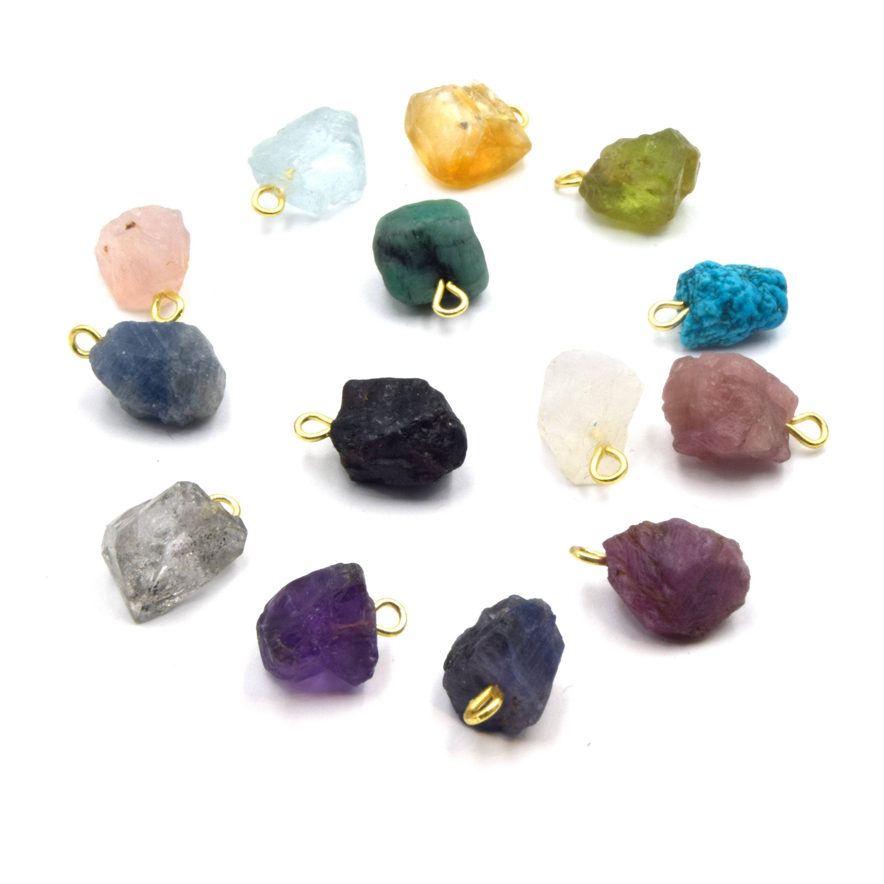 Only Beads - Wholesale Individual charm/pendant - Natural Raw Gemstone Charms - Birthstone Pendants5