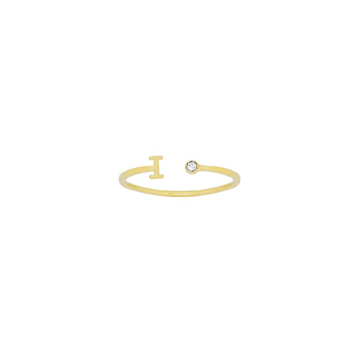 Katie Dean - Wholesale Band/Stacked Ring - 18K Gold Plated, Size 6 Initial Ring5