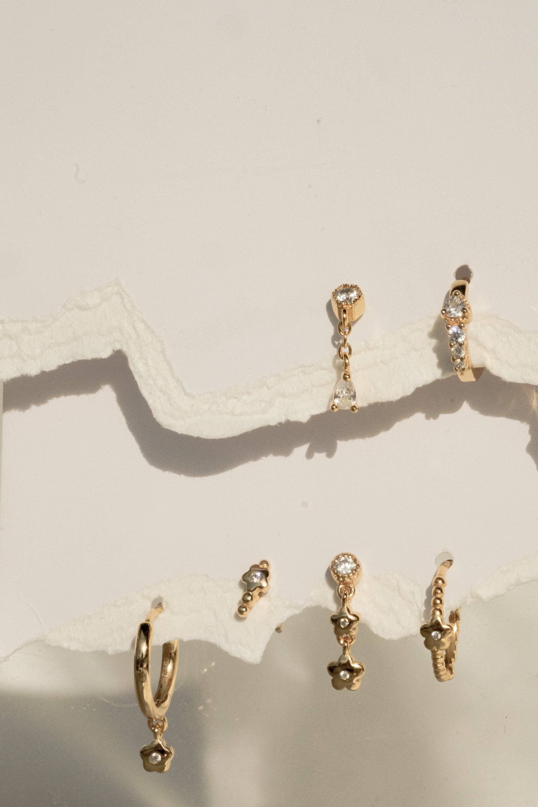 S-kin Studio Jewelry - Wholesale Dangle Earrings - Lucille Flower Earrings Set - 18K Gold Filled8