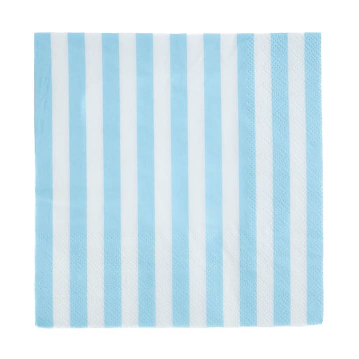 Serviettes en papier à rayures bleues classiques pour la vente par Festive Fun Co.