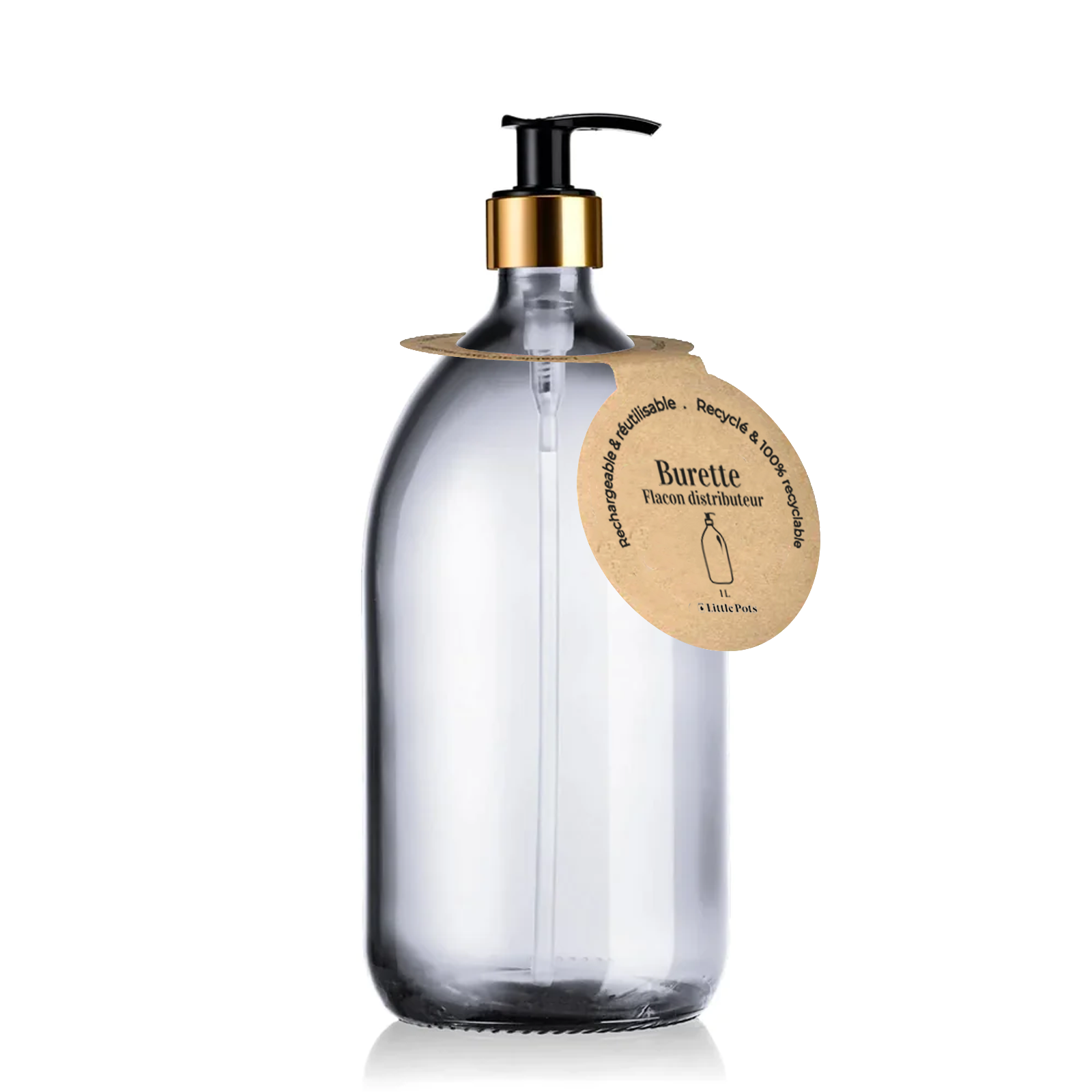 Little Pots – wholesale Soap dispenser – White glass refillable gold soap dispenser bottle4
