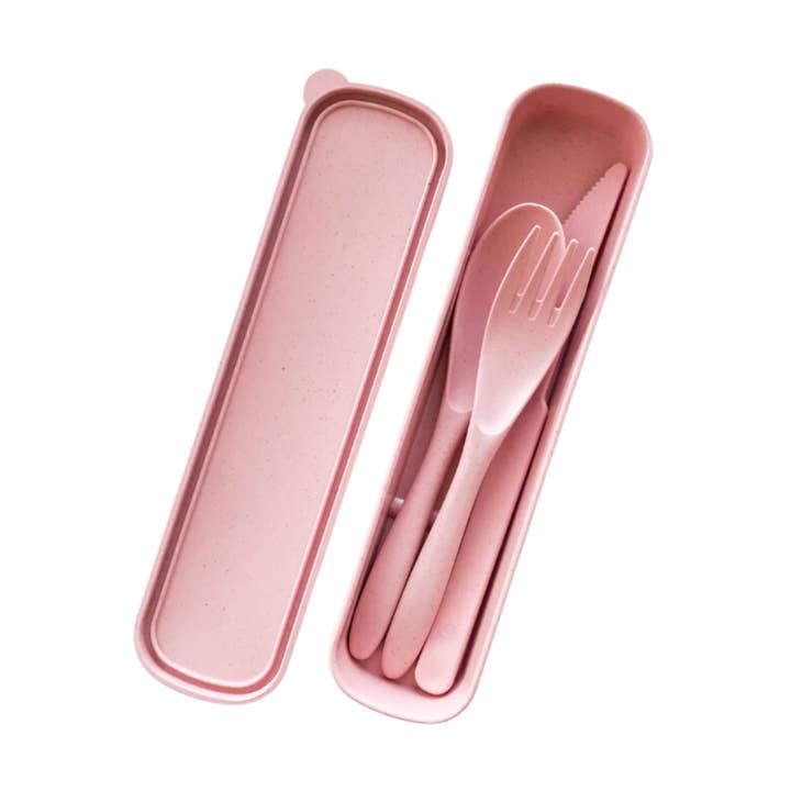 Set di posate Lunchbox - Rosa per la vendita all'ingrosso da parte di Mum Made Yum