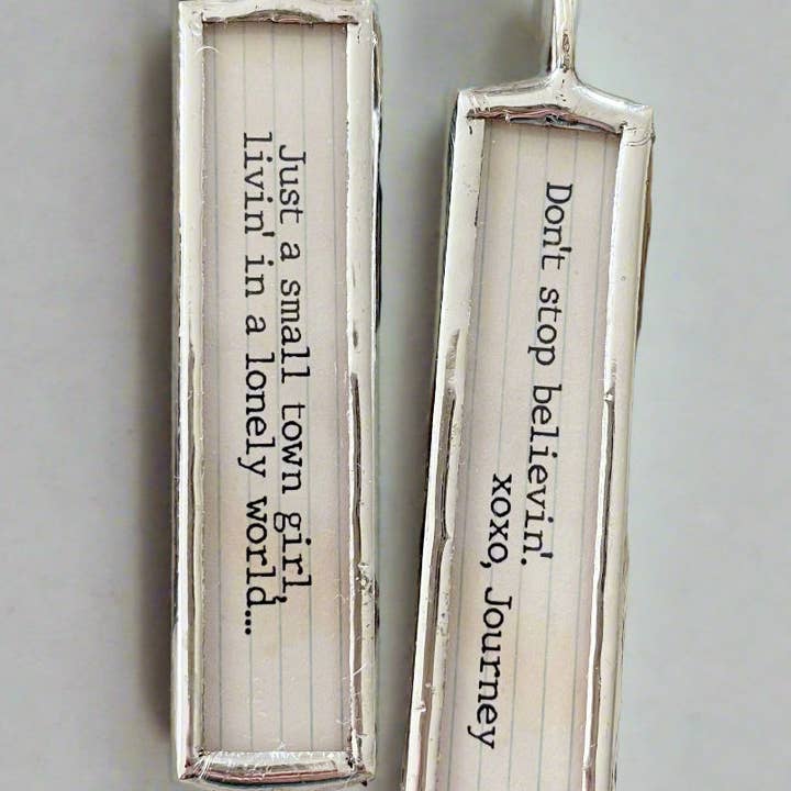 Jennifer Dahl Designs LLC – wholesale Pendant/charm necklace – Don't Stop Believin' XO Soldered Art Charm1