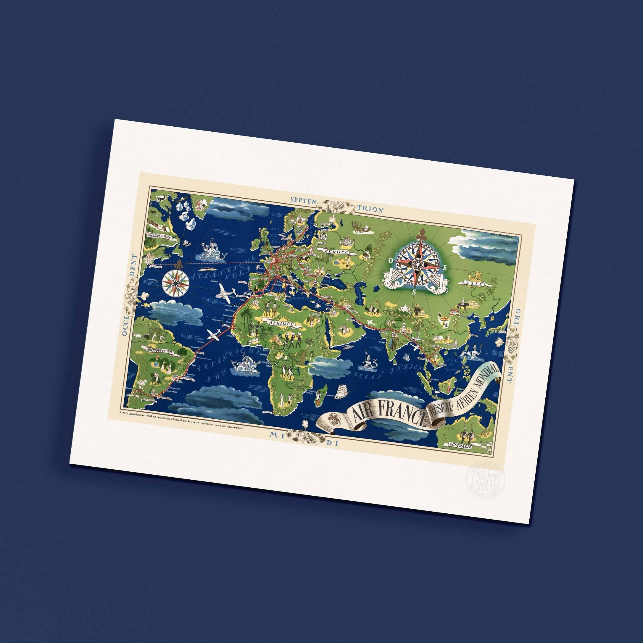 Oneart – wholesale Poster – Air France Poster / Air Network Planisphere - AFL01422