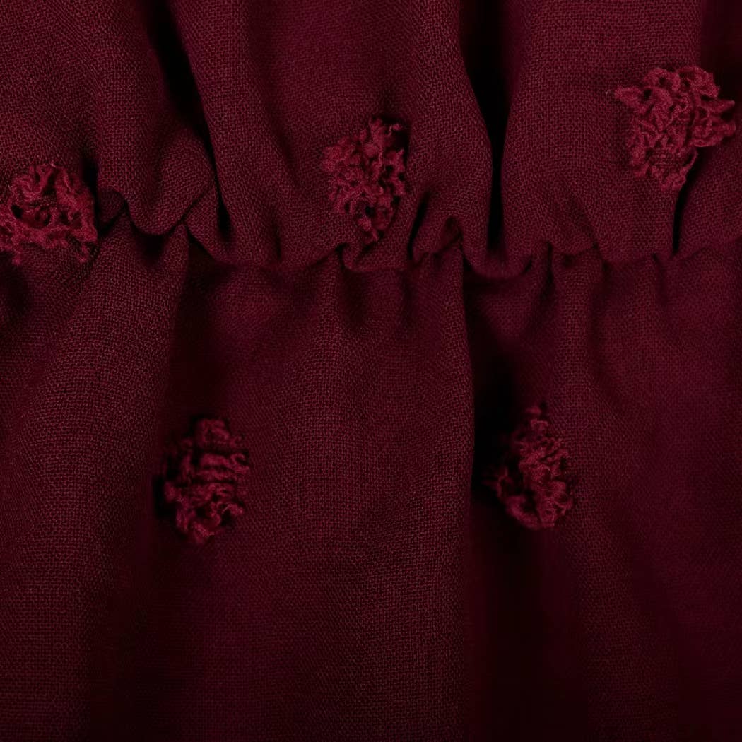 The Moment Collection – wholesale Dress – Women's – Classic Swiss Dot Surplice Neck Long Sleeve Maxi Dress8