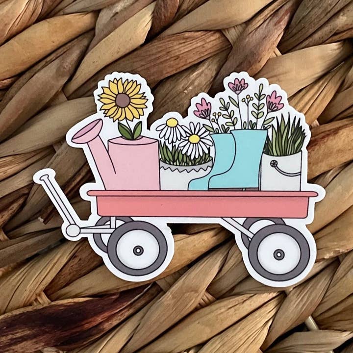 Flower Wagon Sticker for wholesale by Created to Heal