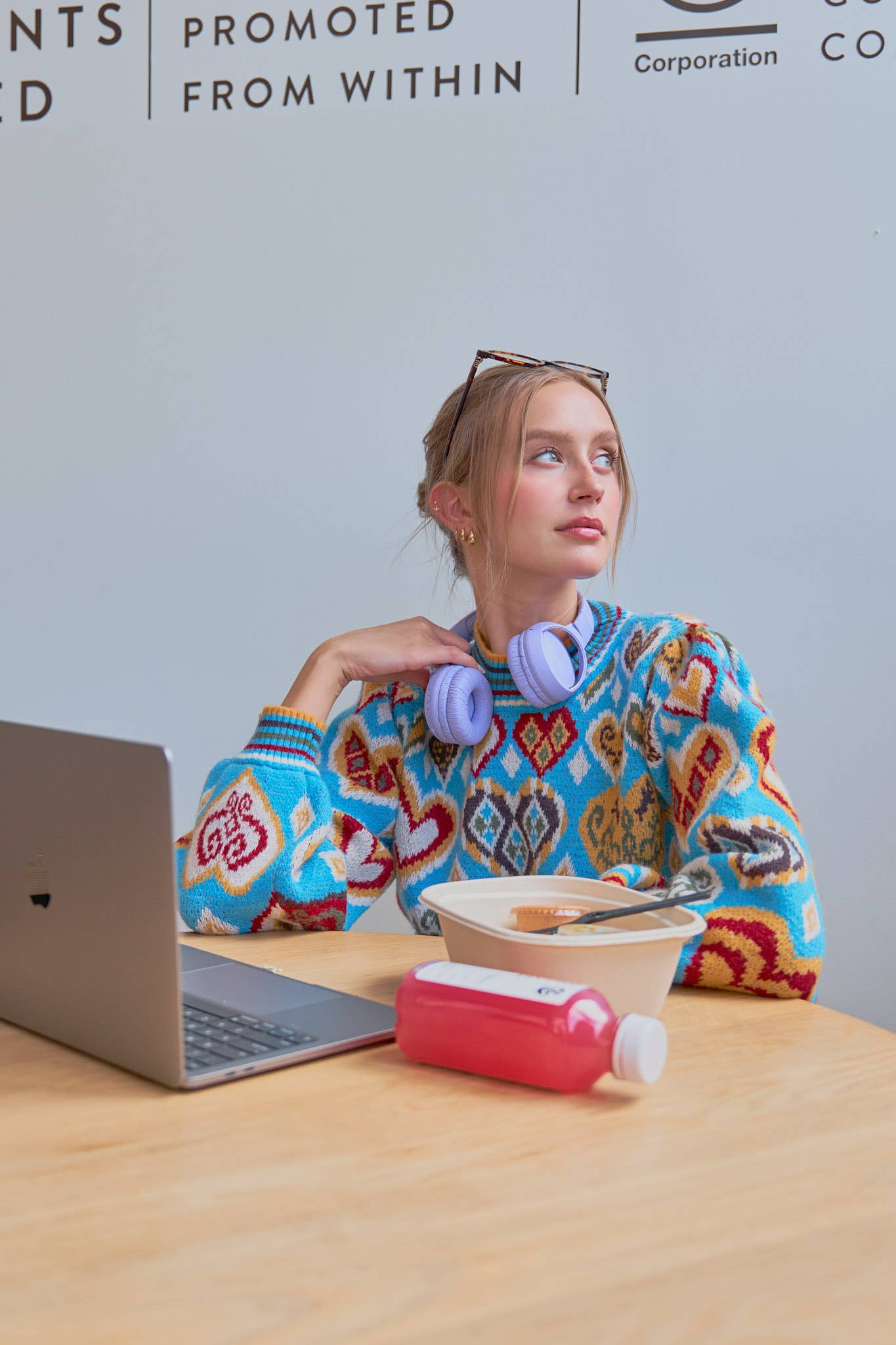 &MERCI - Wholesale Knit Sweater - Women's - HEART PATTERN PULLOVER SWEATER MSW1091315