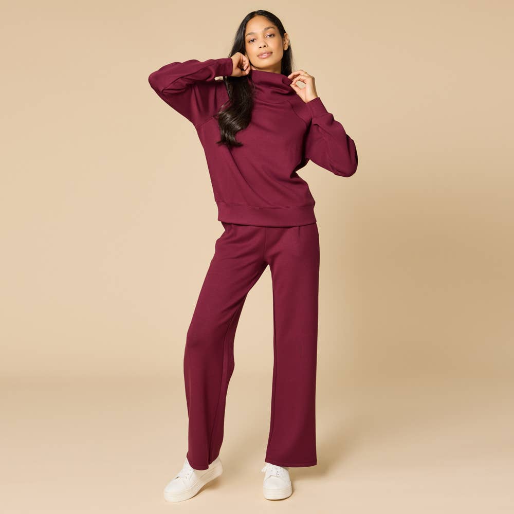Softies - Wholesale Lounge Set - Women's - Athleisure DreamTech Mock Neck with Pleat Pant for Women11