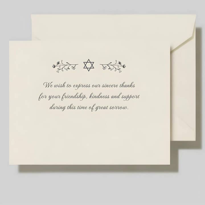 10 Flat Note Cards Set / Floral Star of David for wholesale by Cohen Printing