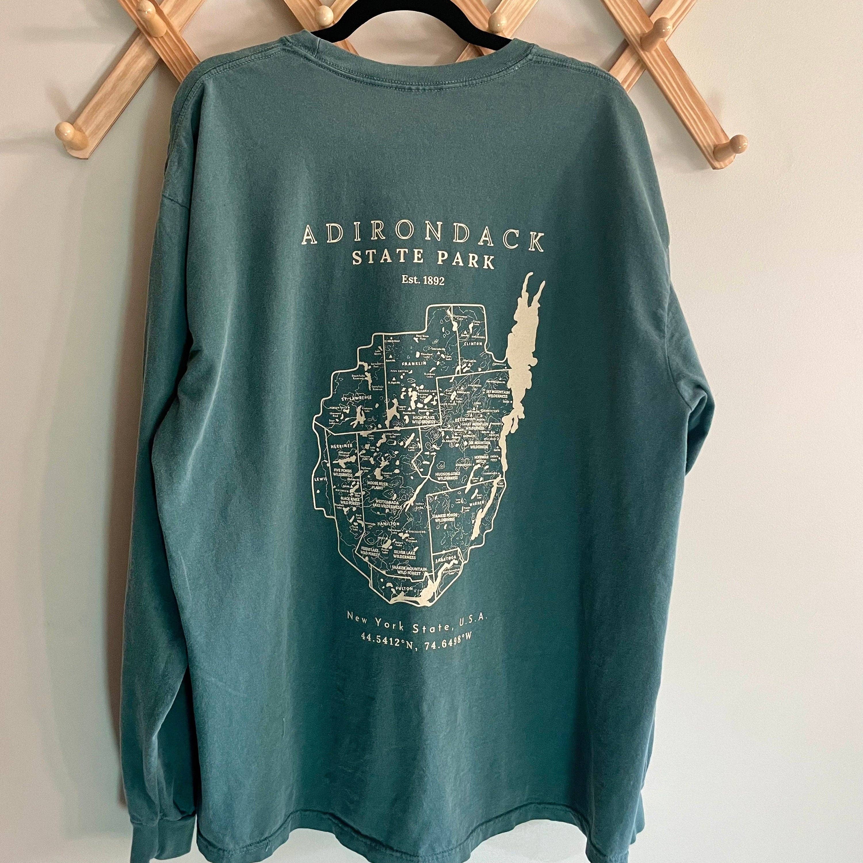 Just Wandering Co. - Wholesale Screen Printed T-Shirt - Women's - Adirondack Park Long Sleeve Shirt | Plattsburgh, New York |6