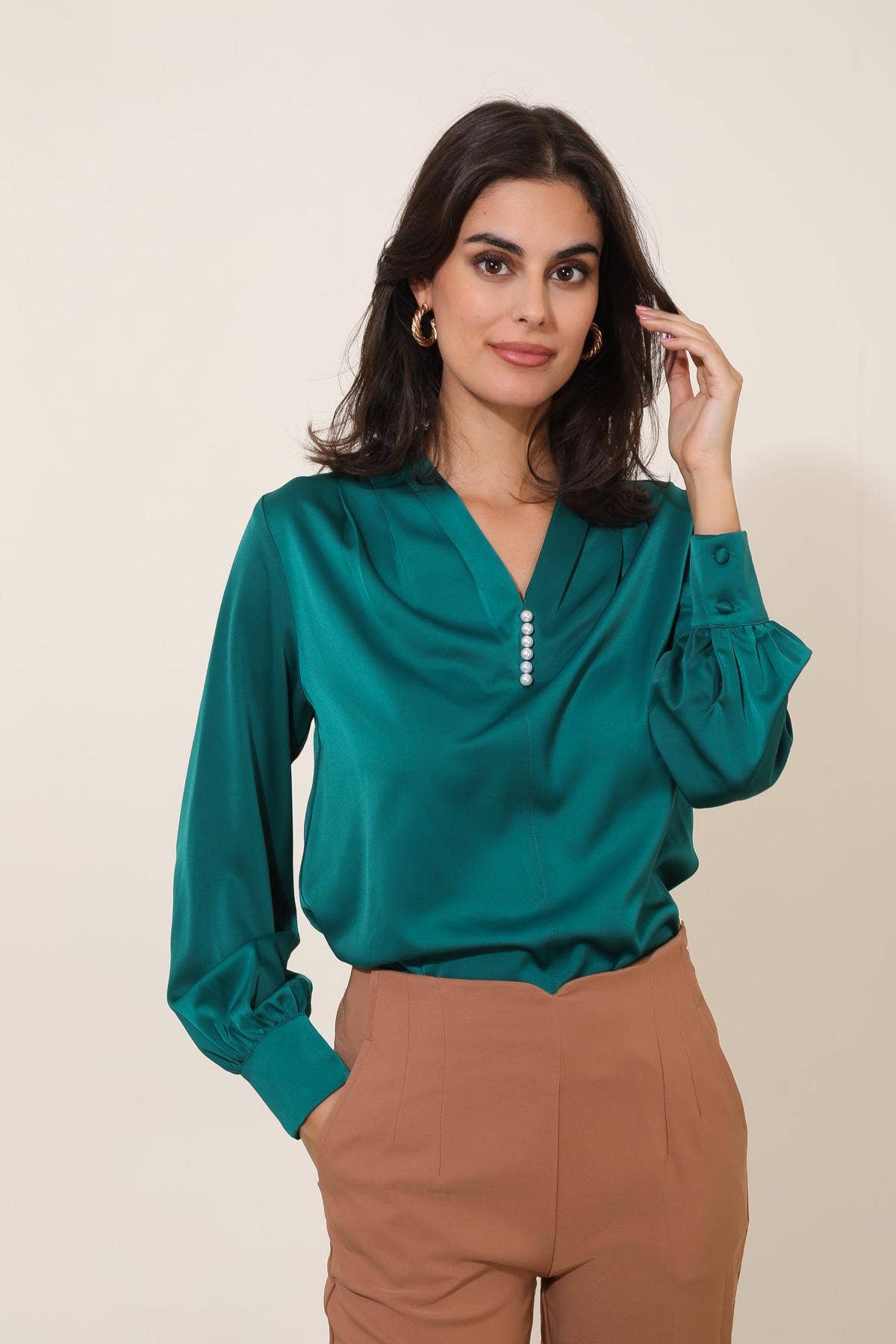 LULUMARY - Vendita all'ingrosso Camicetta - Donna - Blusa satinata H67224