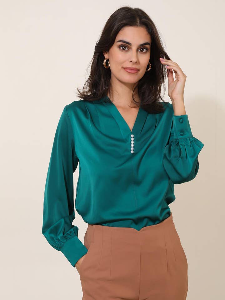 LULUMARY - Vendita all'ingrosso Camicetta - Donna - Blusa satinata H67224