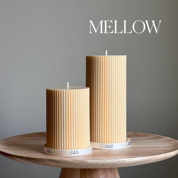 Estelle Studio - Wholesale Pillar Candle - Ribbed Pillar Candle Set3