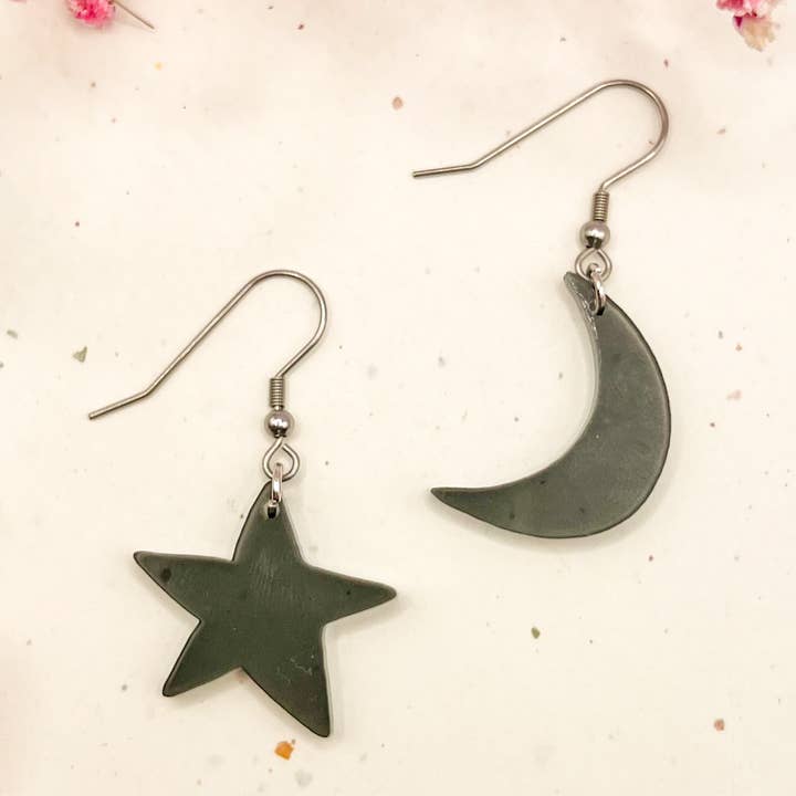 (Black) Night Sky Charm Acrylic Earrings for wholesale by Hoity Toity Goods