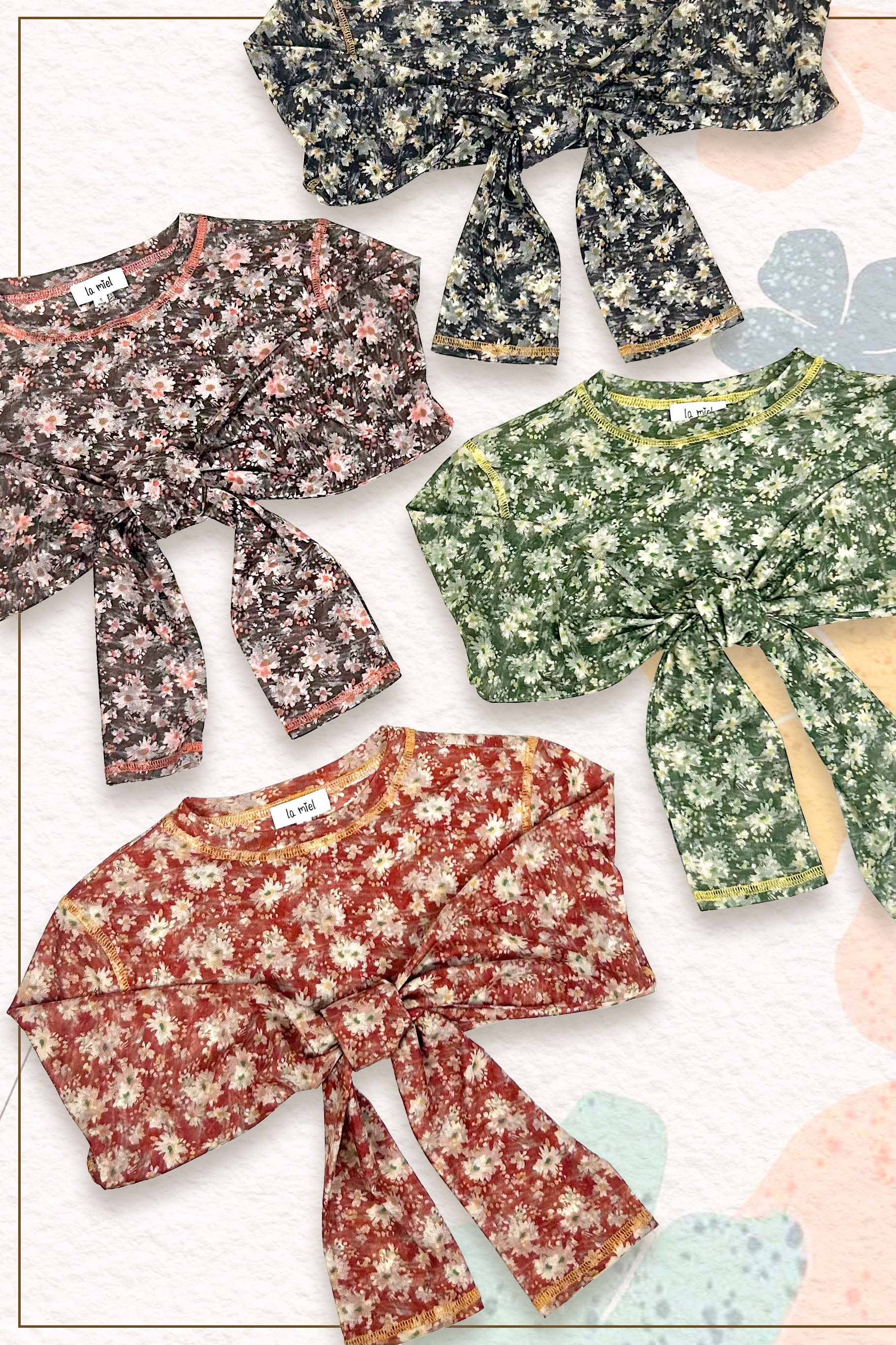 La Miel - Venta al por mayor Jersey corto de punto - Mujer - JCT7701-Top semitransparente con cuello redondo y manga larga con capas de malla20