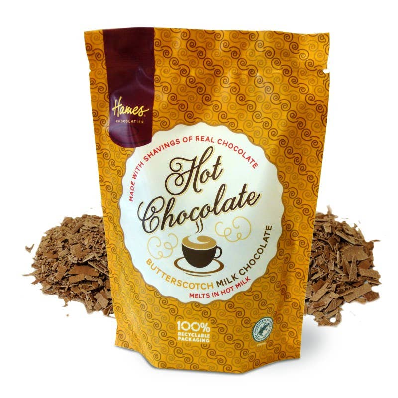 Hames Chocolates – wholesale Hot cocoa mix/kit – Real Milk Hot Chocolate Pouches Butterscotch Flavour0
