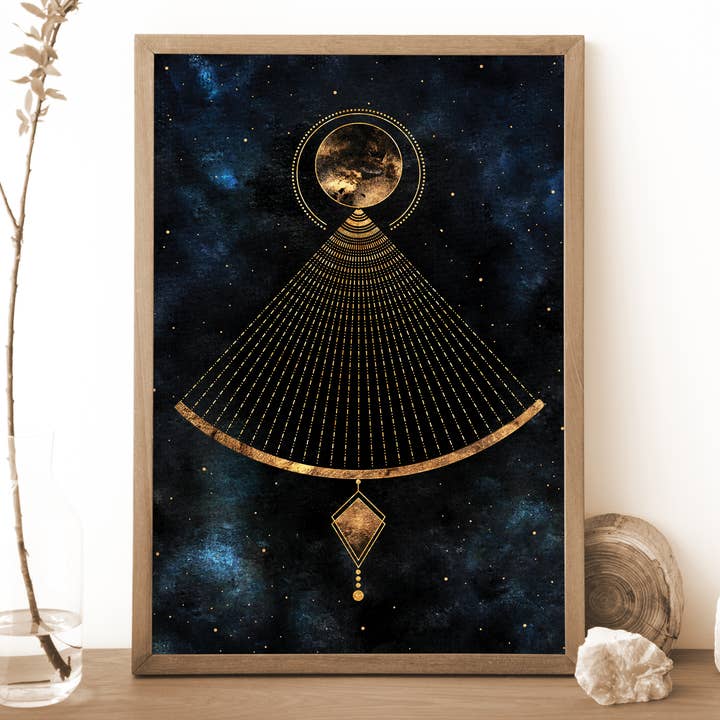 The Flow Design - Wholesale Art Print - Witchy Print, Balanced Pendulum, Celestial Spiritual Poster