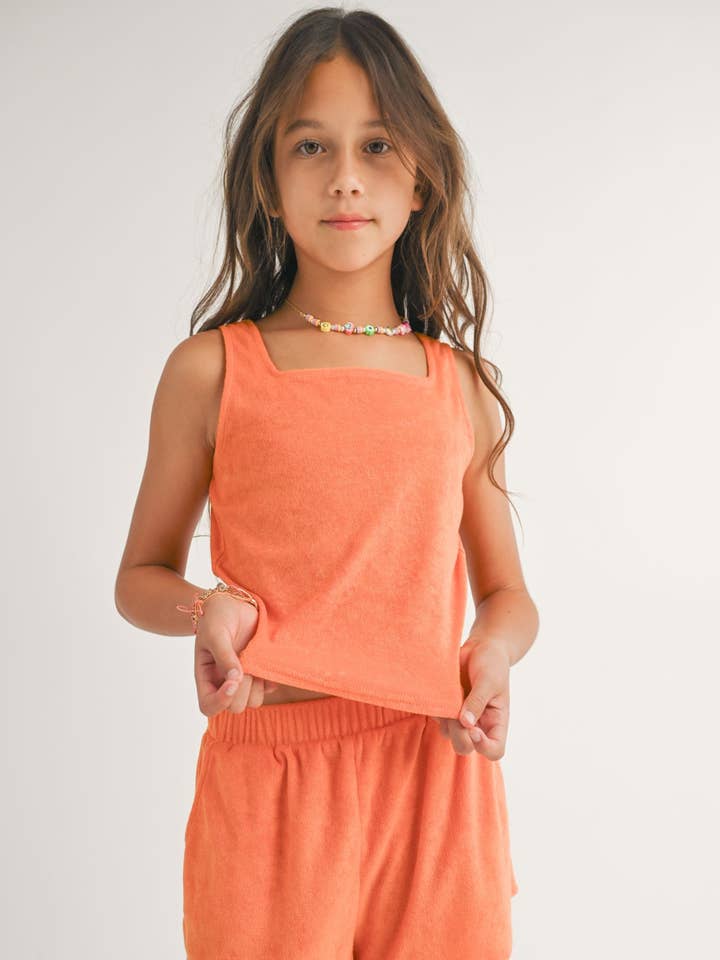 Tween Terry Tank: ORANGE for wholesale by Sadie & Sage