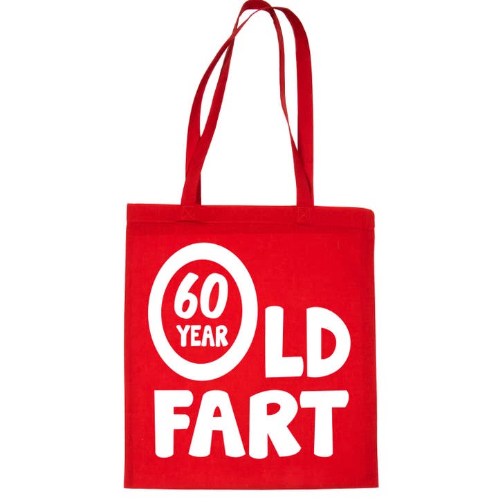 Print4U - Vendita all'ingrosso Borsa tote - Donna - Divertente borsa da donna per la spesa a forma di scoreggia per 60 anni, idea regalo