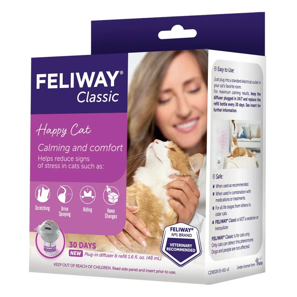 Pet Palette Distribution - Wholesale Pet Deodorizing Spray - Feliway Classic Cat Calming Pheromone Diffuser 30 Day Kit1