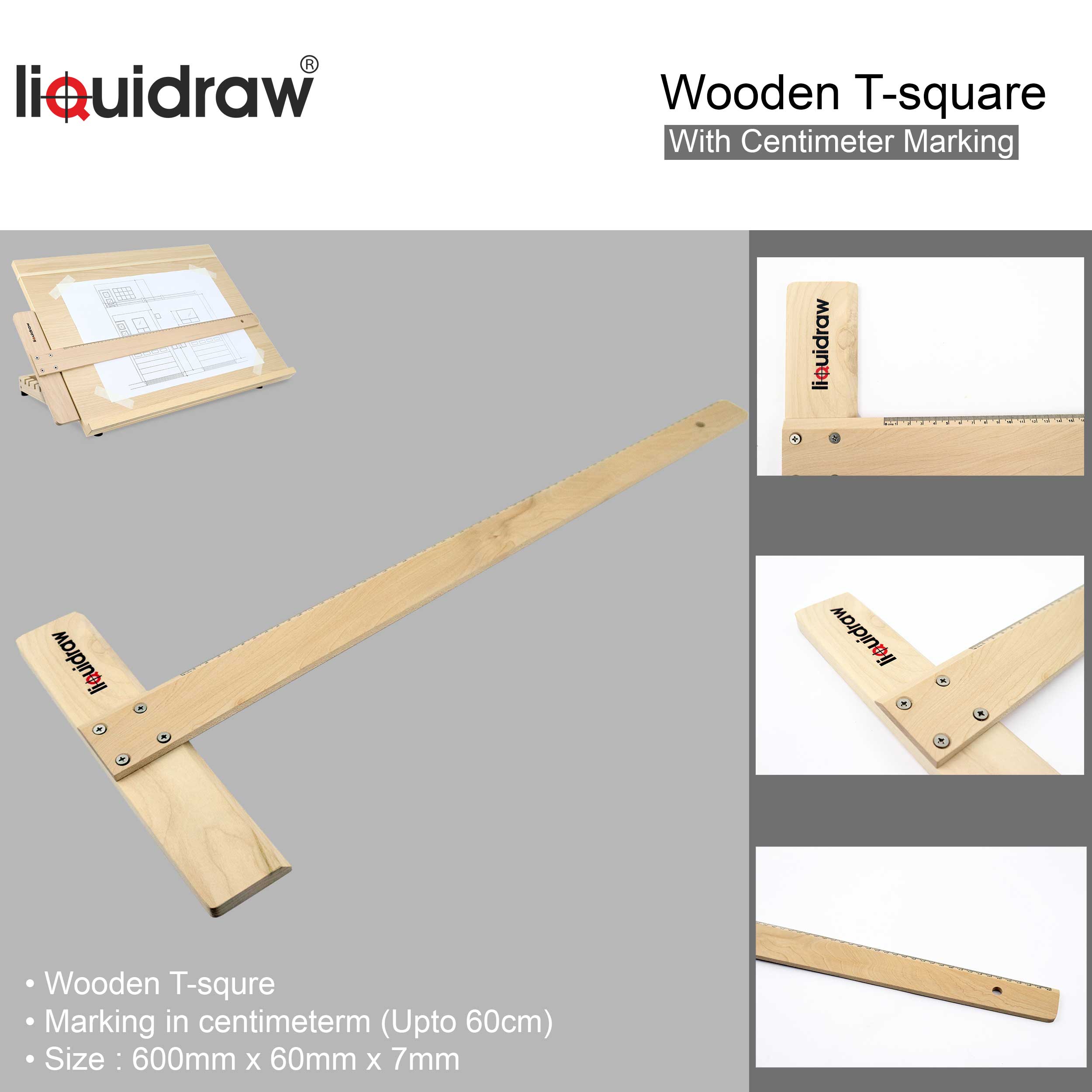 Liquidraw – wholesale Easel – Liquidraw A2 Artist Drawing Board 6 Angles Adjustable Solid Wood Art Sketching Board with 60cm T Square Ruler Wooden Desktop Portable Tabletop Easel for Drawing 25.5" x 18.5"6