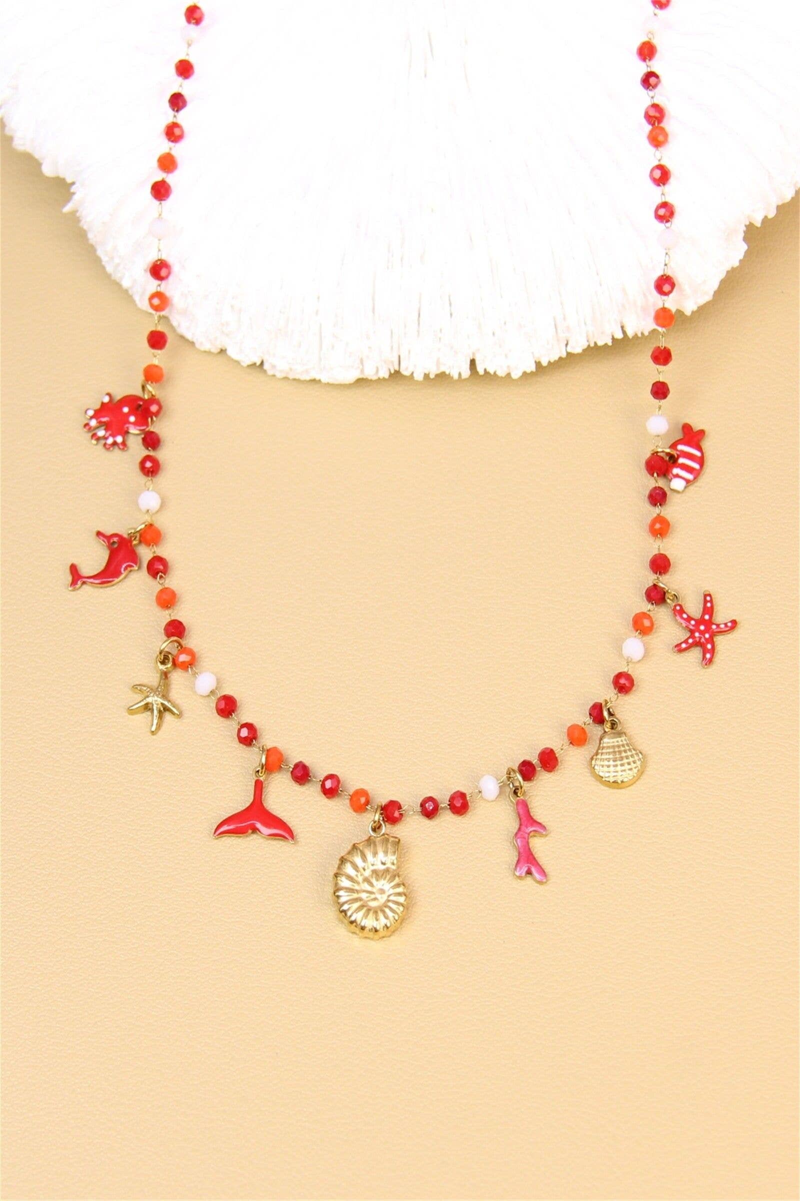 BELLISSIMA BIJOUX - Wholesale Kids Necklace - Kids - Ocean Pop Necklace Marine Charms & Stainless Steel Beads0