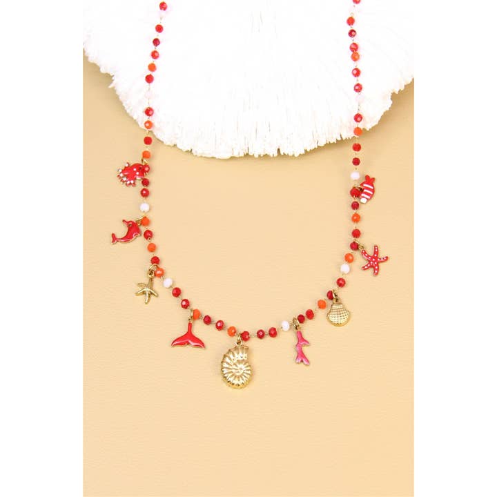 BELLISSIMA BIJOUX - Wholesale Kids Necklace - Kids - Ocean Pop Necklace Marine Charms & Stainless Steel Beads