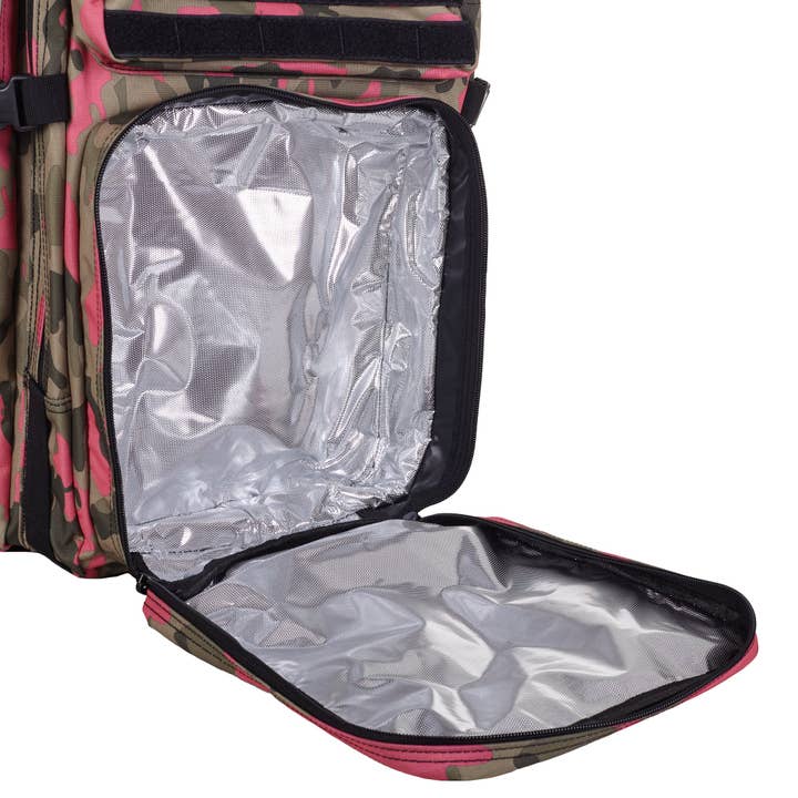 Elitex Training - Venta al por mayor Mochila - Unisex - Mochila Táctica 45L con compartimento para comida Rosa Camuflaje