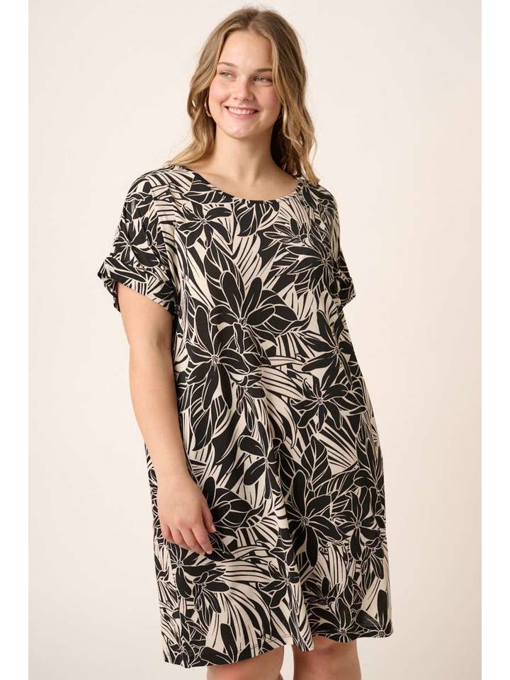 mittoshop - Wholesale Dress - Women's - D1912PL - PLUS TROPICAL PRINT DOLMAN MINI DRESS