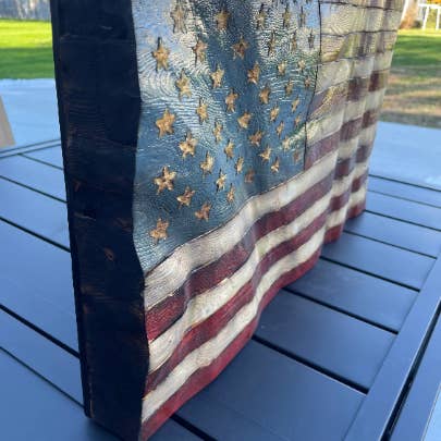 Schmedic Woodworking - Wholesale Wall Accent - Wood Wavy Flag1