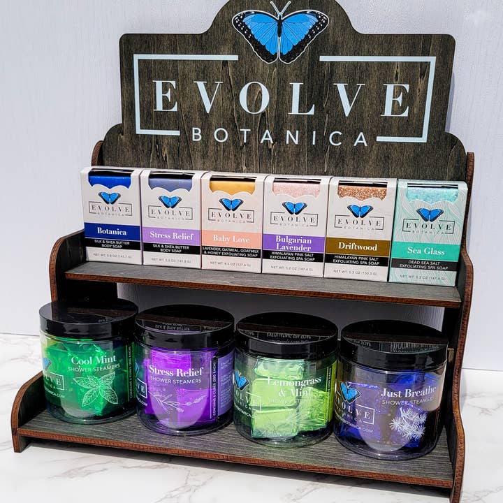 Evolve Botanica - Wholesale Retailer Display - Beauty & Wellness - Soap or Product Display - Mini Shelf (Empty)6