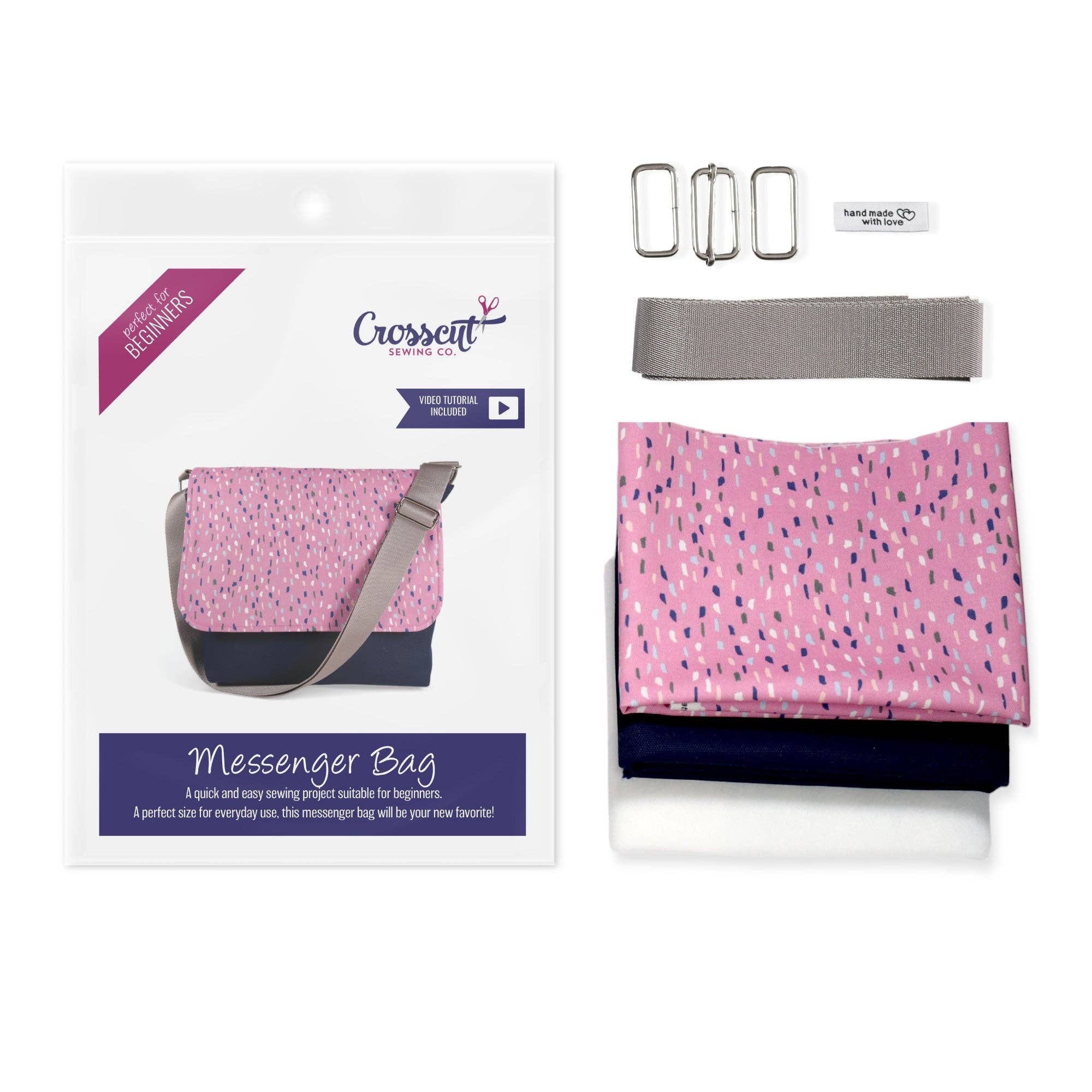 Crosscut Sewing Co. - Wholesale DIY Craft Kit - Messenger Bag Sewing Kit - DIY Beginner Sewing Project Kit Kids and Adults19