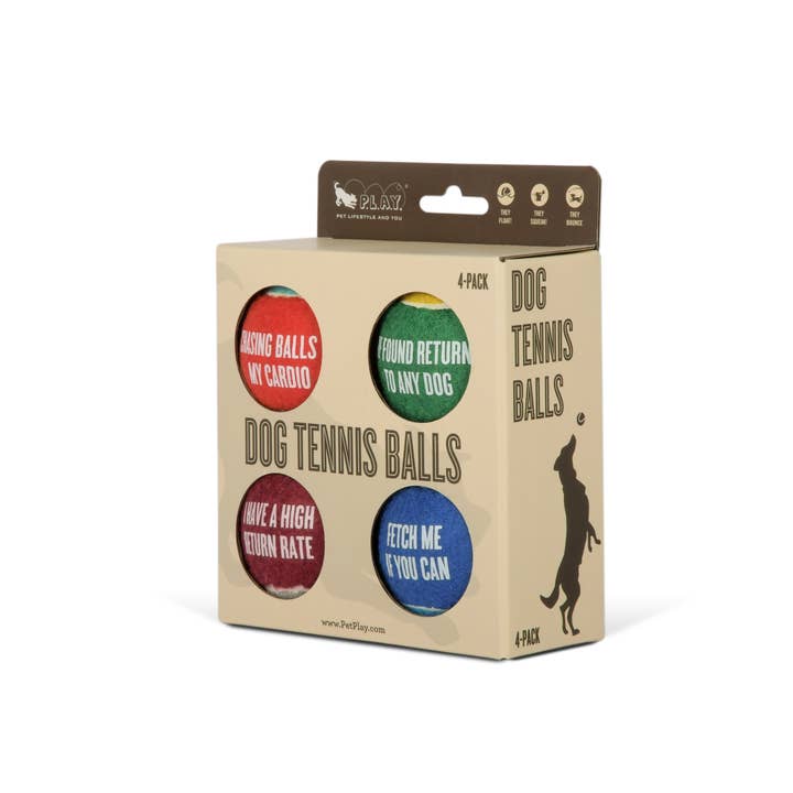 P.L.A.Y. Pet Lifestyle and You - Wholesale Pet Fetch Ball - Dog - Dog Tennis Ball - 4 Pack7