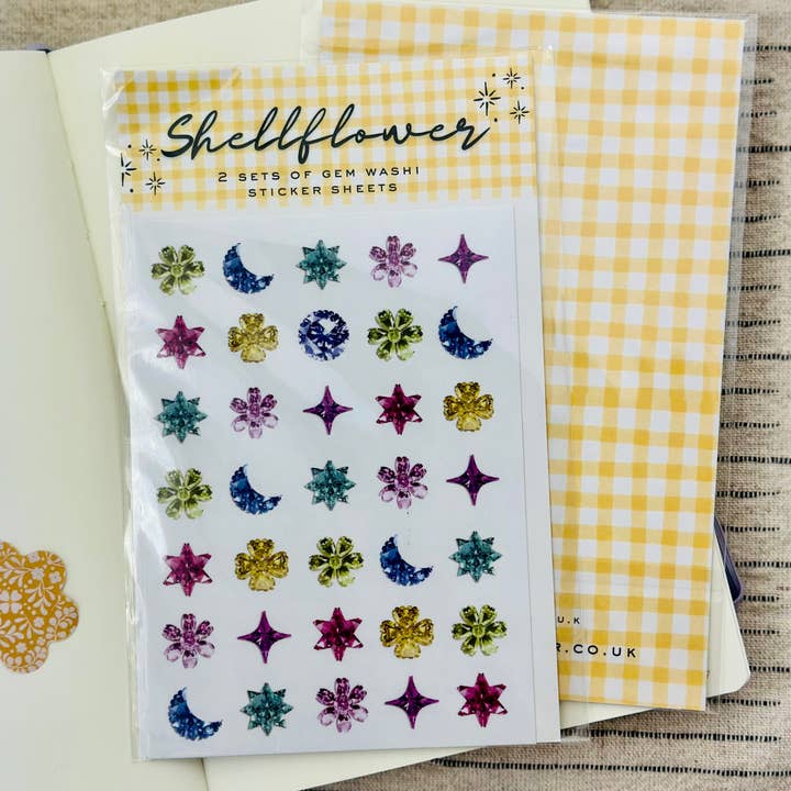 Shellflower - Wholesale Sticker - Gem Washi Sticker Sheet
