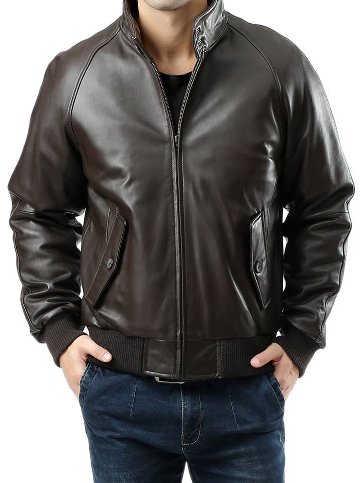 Landing Leathers Men WWII Lambskin Leather Bomber Jacket for wholesale by Landing Leathers