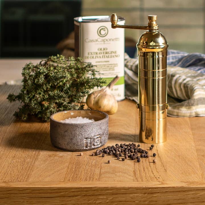 Rune-Jakobsen Design - Wholesale Pepper Mill - The original 'Small Brass Mill'Â Â - 7" pepper grinder